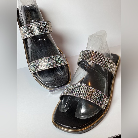 Sparkling Rhinestone Slide Sandals - Picture 1 of 4